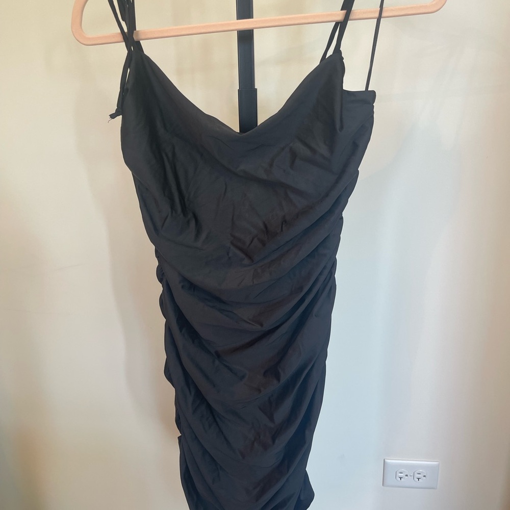 Good American Ruched Black Dress Size 3